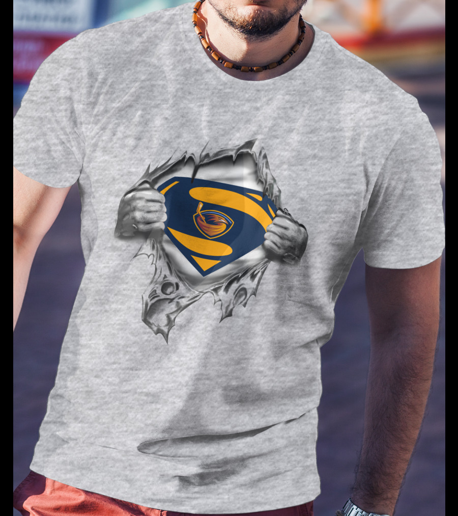 Superman Atlanta Thrashers Logo Reveal T-Shirt