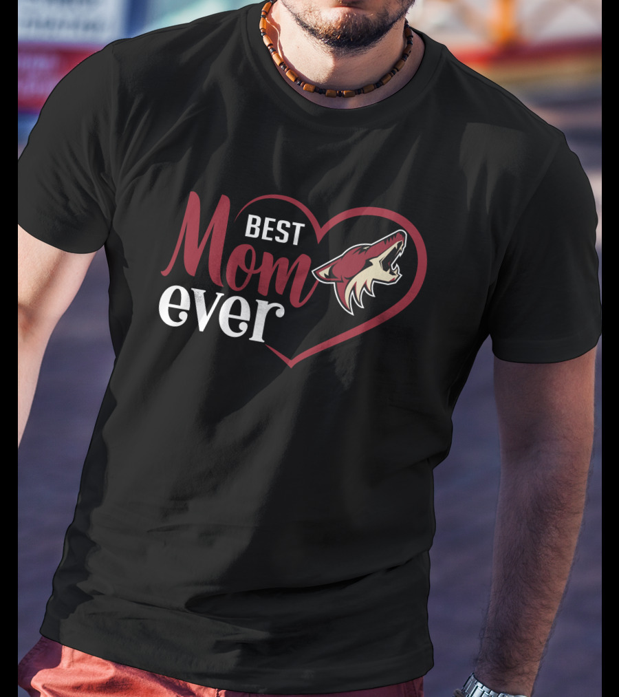 Arizona Coyotes Best Mom Ever Heart T-Shirt