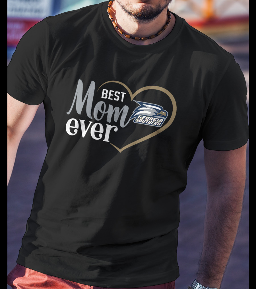 Georgia Southern Eagles Best Mom Ever Heart T-Shirt