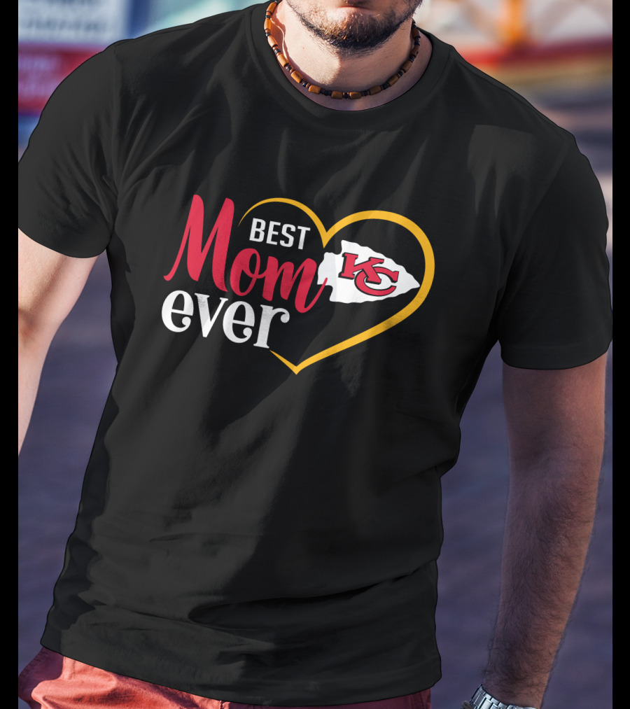 Best Mom Ever Kansas City Chiefs Heart T-Shirt