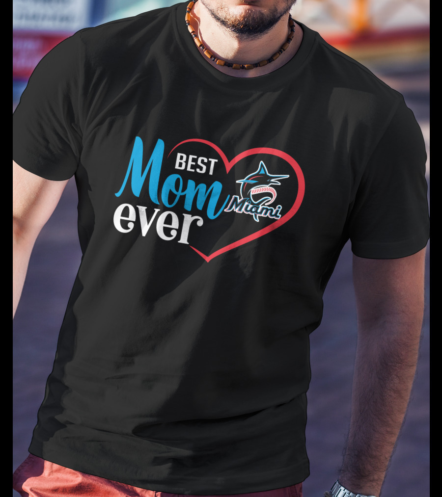 Best Mom Ever Miami Marlins Heart T-Shirt