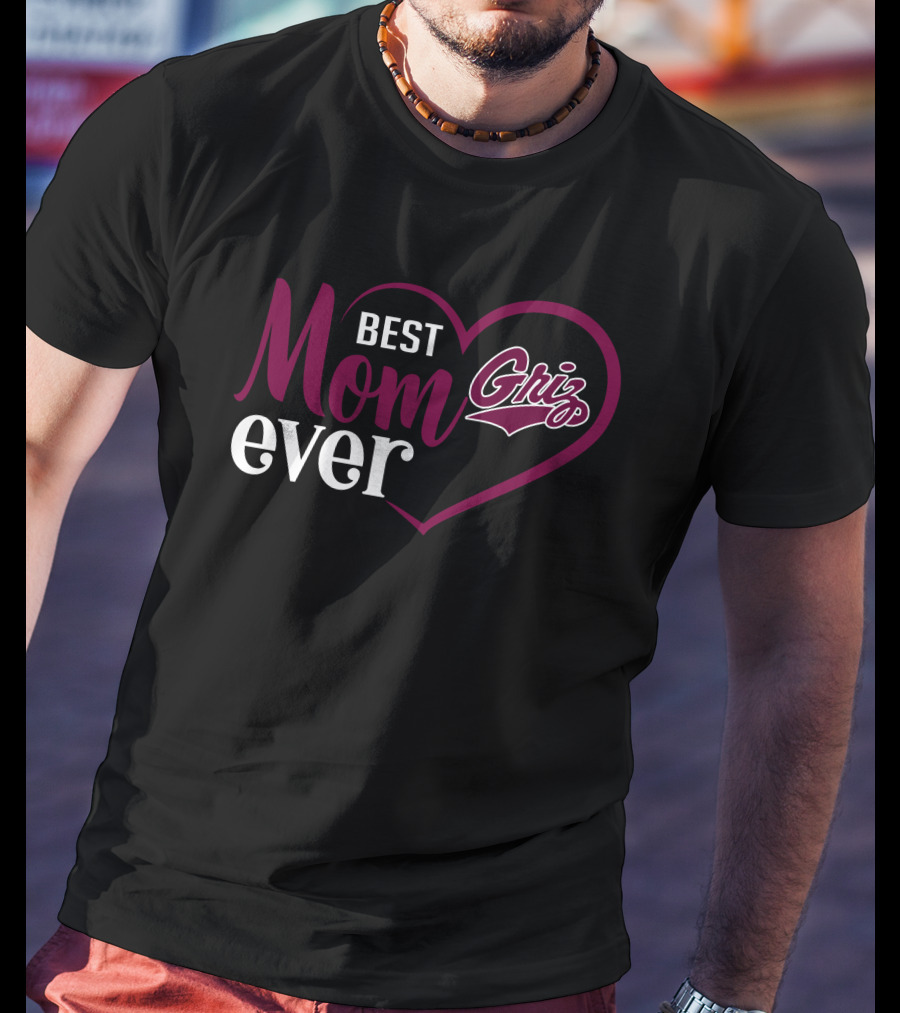 Montana Grizzlies Best Mom Ever Griz Heart T-Shirt