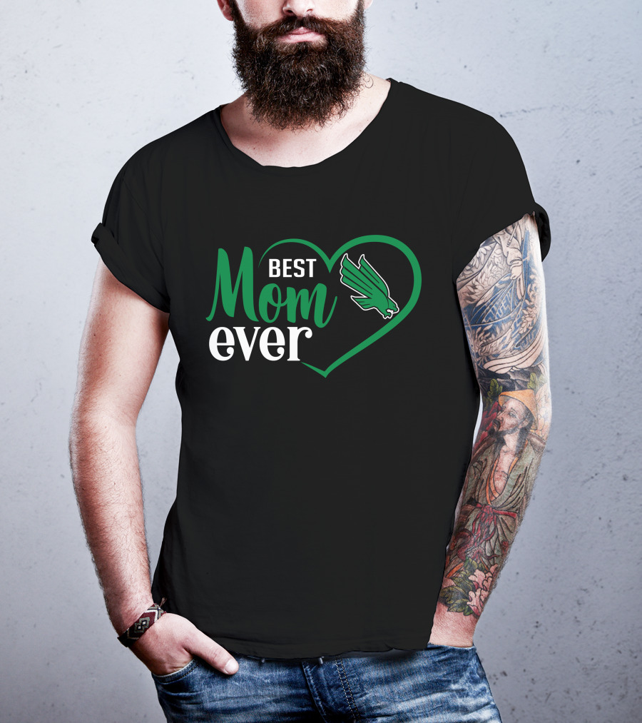 North Texas Mean Green Best Mom Ever Heart T-Shirt