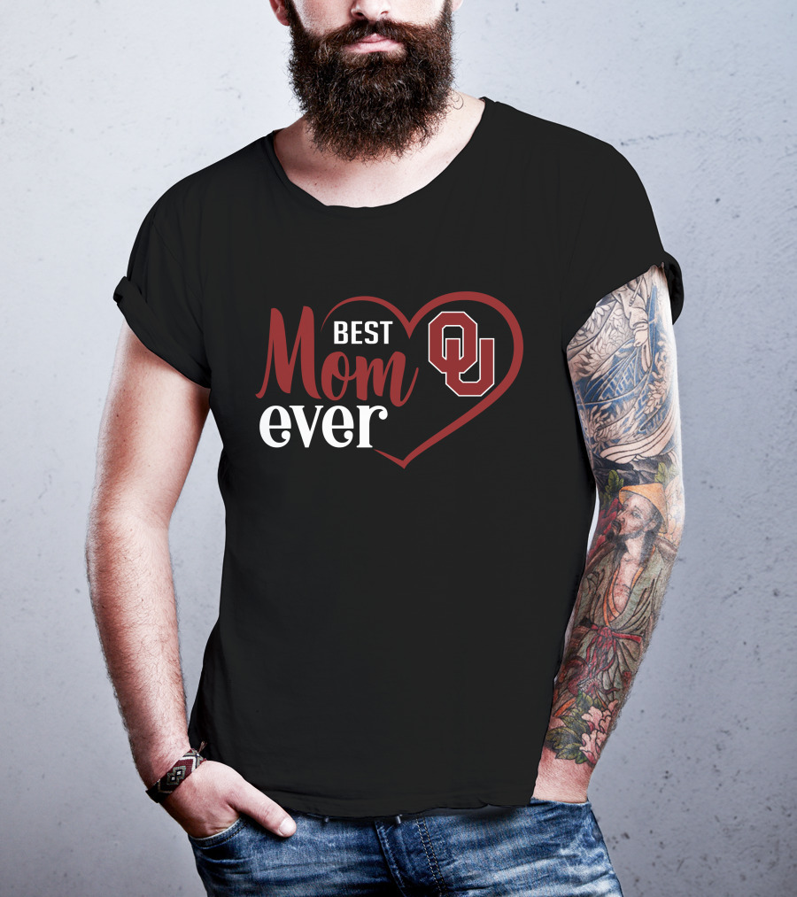 Best Mom Ever Oklahoma Sooners Heart Ou T-Shirt