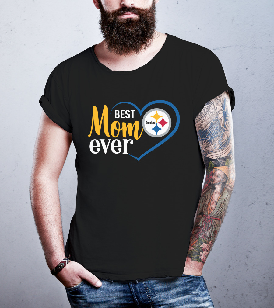 Pittsburgh Steelers Best Mom Ever Heart T-Shirt