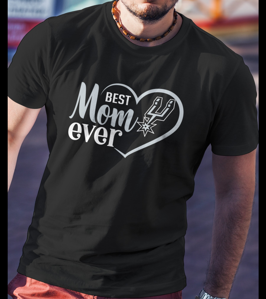 San Antonio Spurs Best Mom Ever Heart T-Shirt