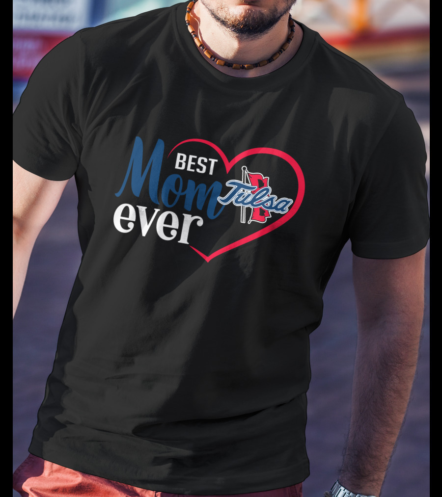 Best Mom Ever Tulsa Golden Hurricane Red Heart T-Shirt