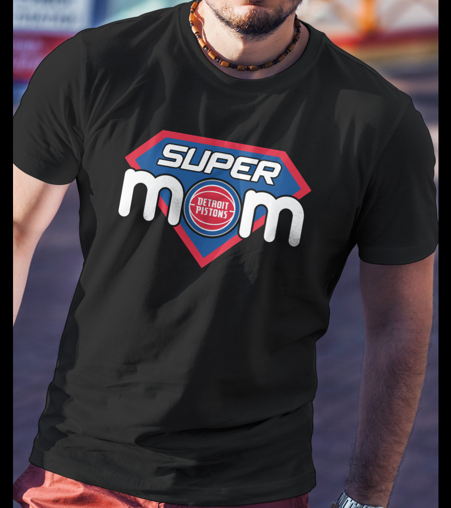 Super Mom Detroit Pistons Emblem T-Shirt