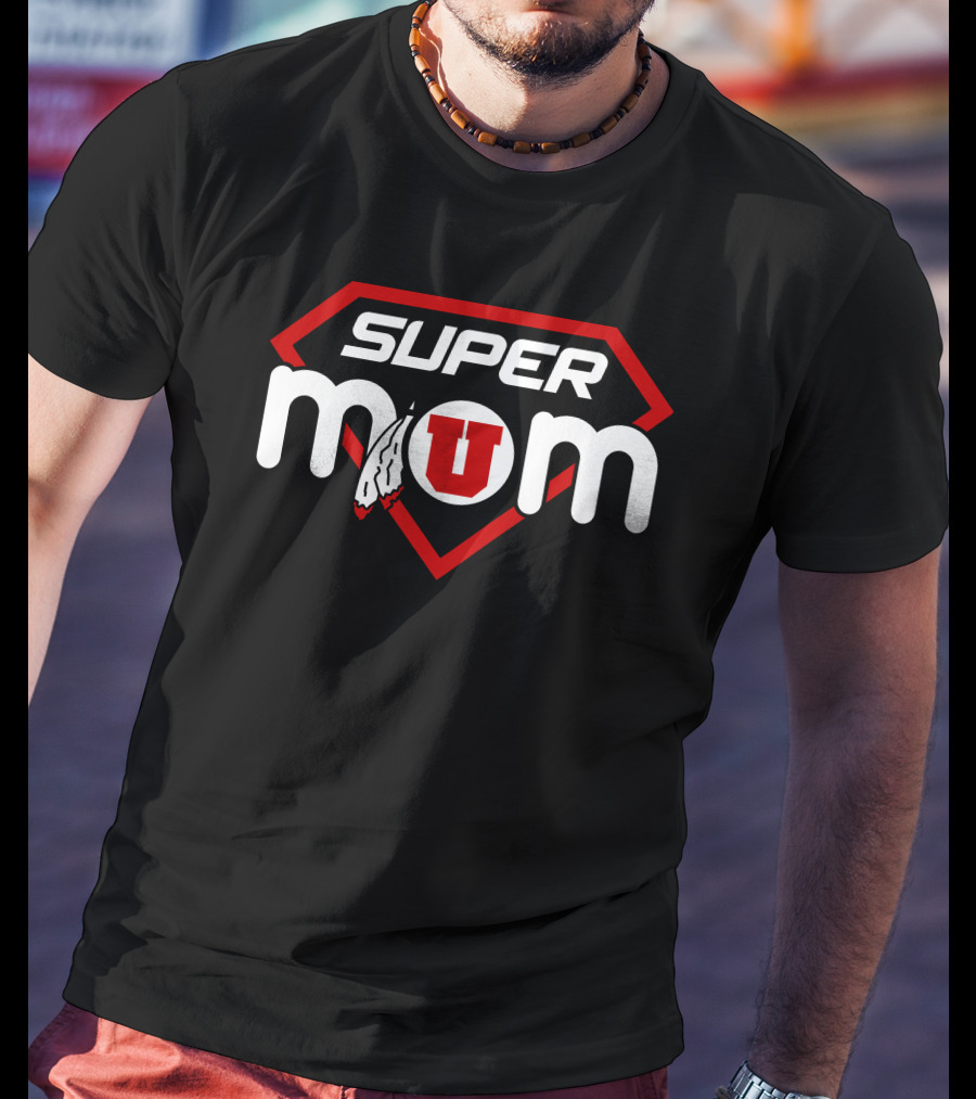 Super Mom Utah Utes U Feather T-Shirt