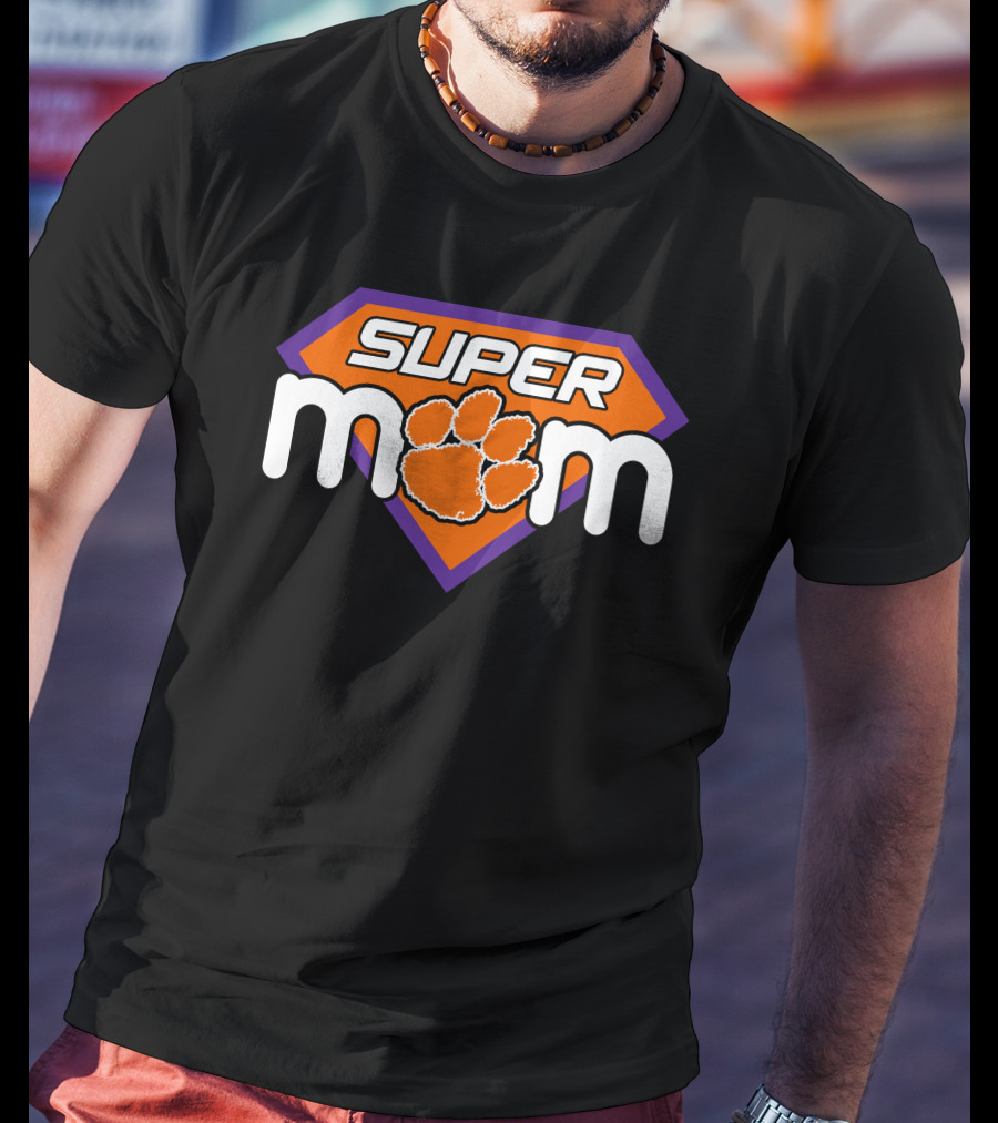 Super Mom Clemson Tigers Paw Logo 188 T-Shirt