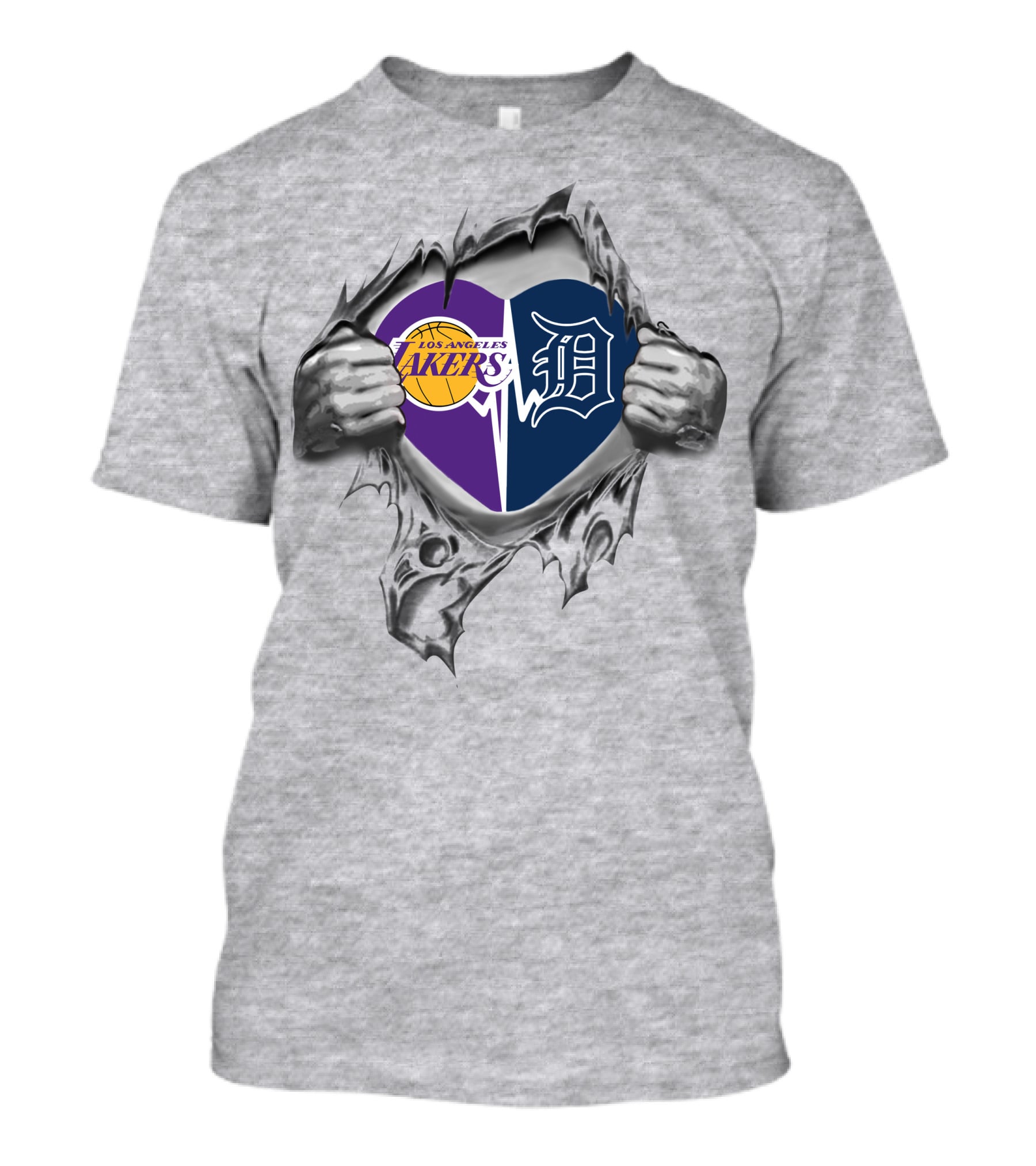 Lakers Detroit Tigers Heart Symbol Unity And Passion T-Shirt