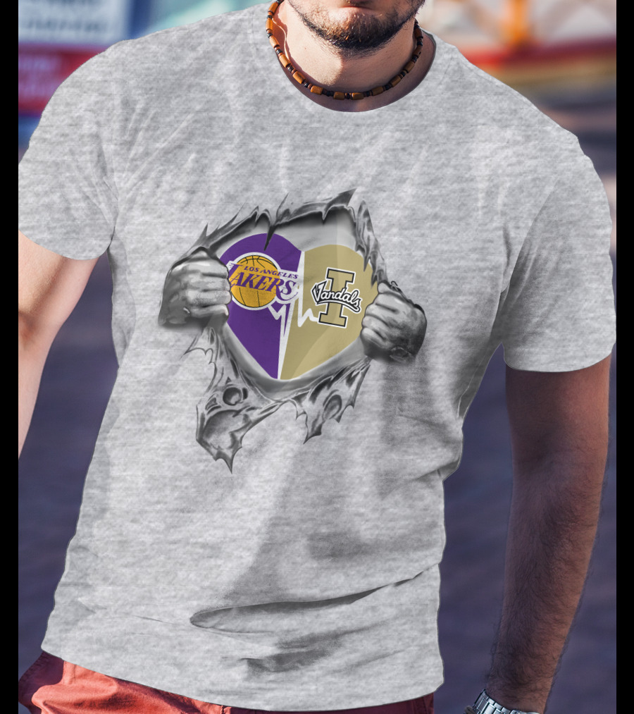 Los Angeles Lakers Idaho Vandals Heart T-Shirt