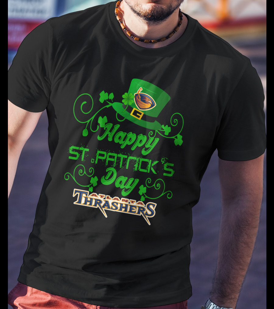 Atlanta Thrashers Happy St Patrick's Day Shamrock Hockey Hat T-Shirt