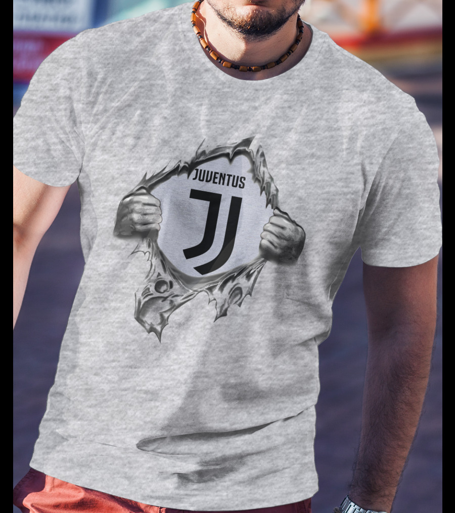 Juventus Super Fan Logo Jj Tearing Hands 295 T-Shirt