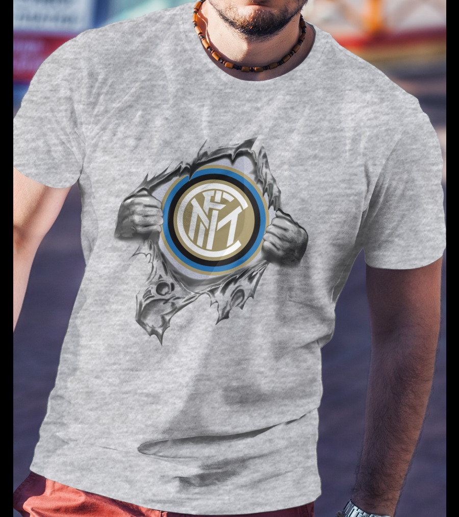 Inter Milan Super Fan 296 Iconic Club Logo Tear T-Shirt