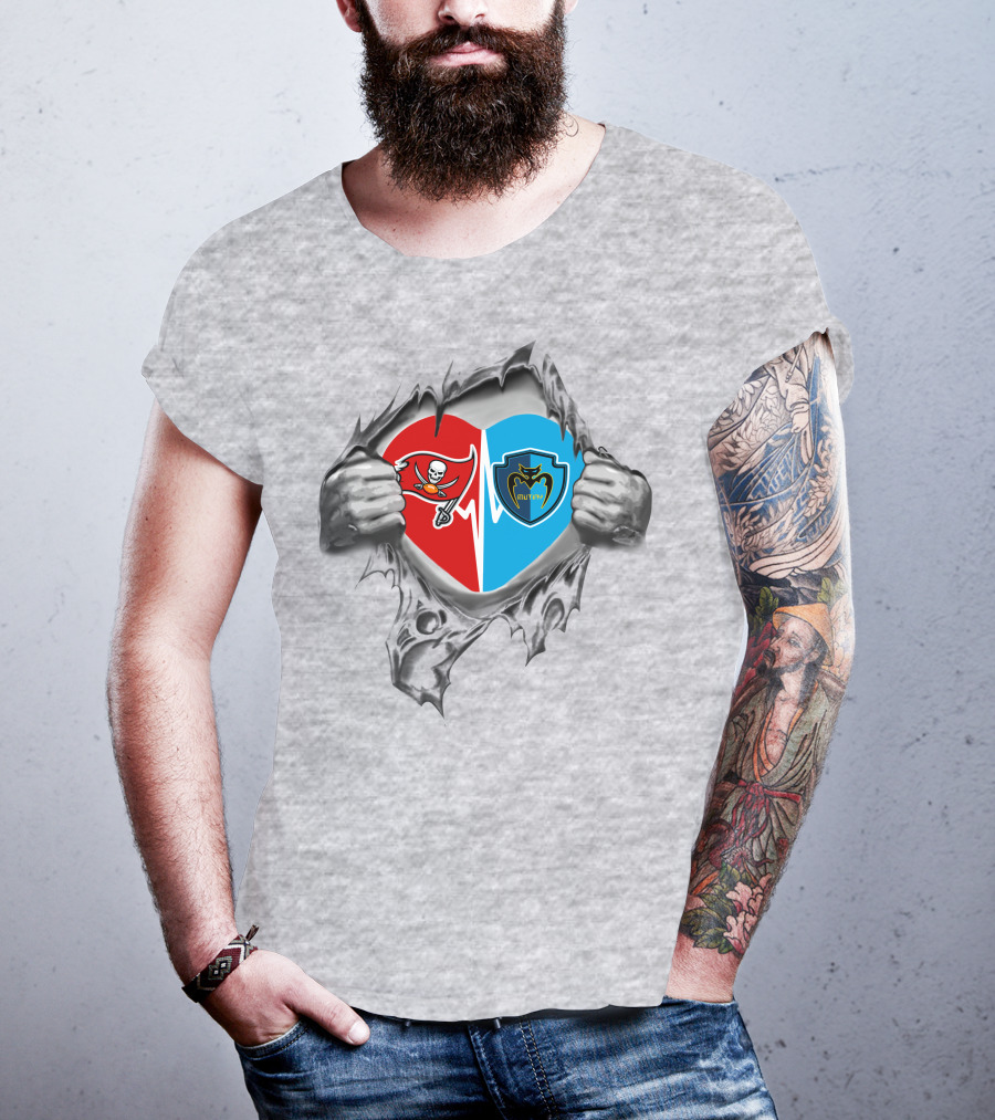 Buccaneers Tampa Bay Mutiny Heart Split Loyalty T-Shirt