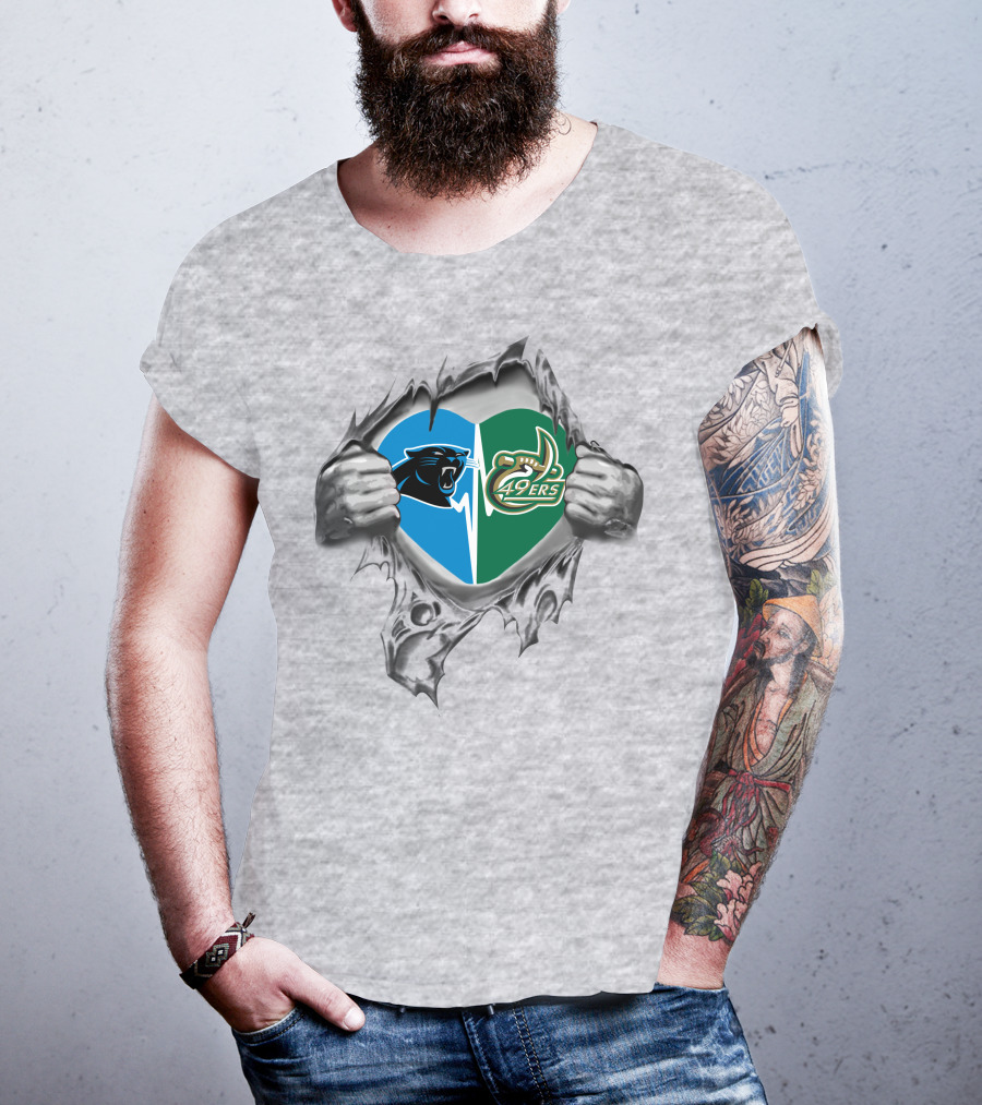 Panthers Charlotte 49ers Heart Logo It's In My Heart T-Shirt