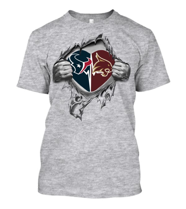 Texans Sw Texas St Bobcats Heart Texans Bobcats T-Shirt
