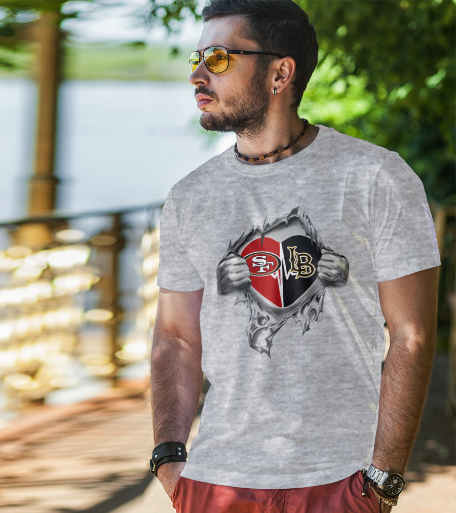 49ers Long Beach Heart Sf Lb T-Shirt