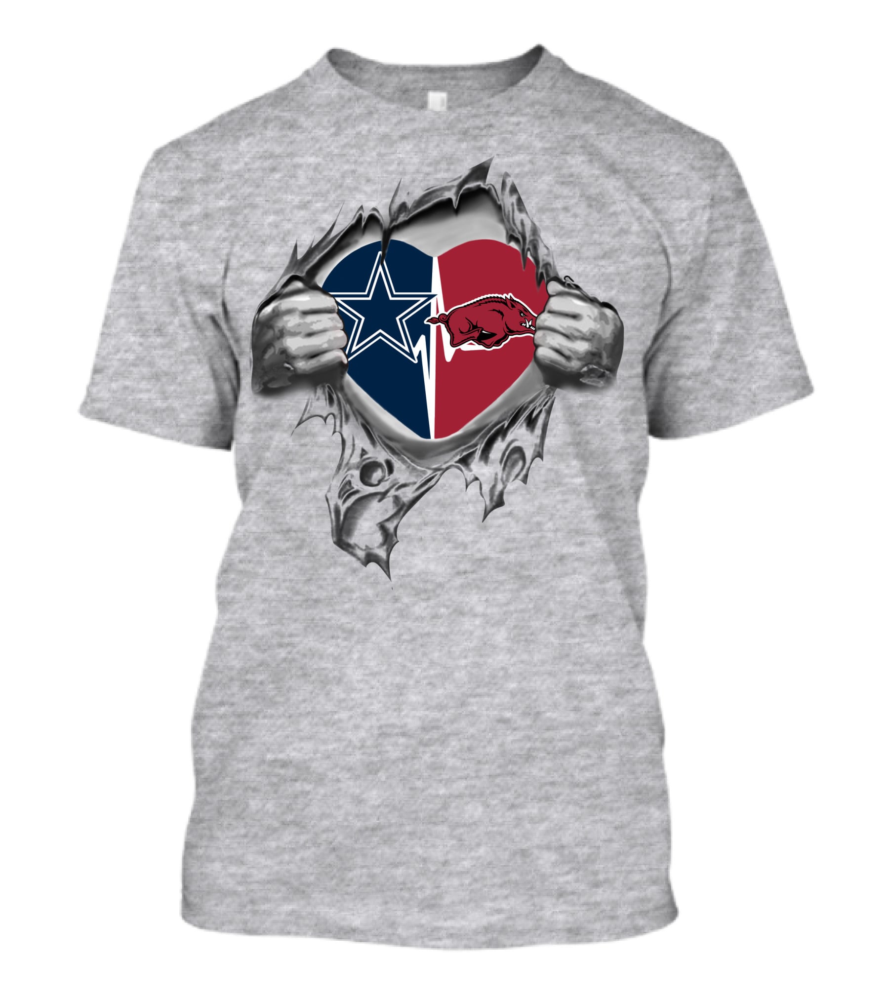 Dallas Cowboys Arkansas Razorbacks Heart T-Shirt