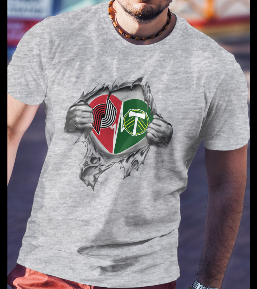 Portland Trail Blazers Timbers Heart 360 Blazers It's In My Heart T-Shirt