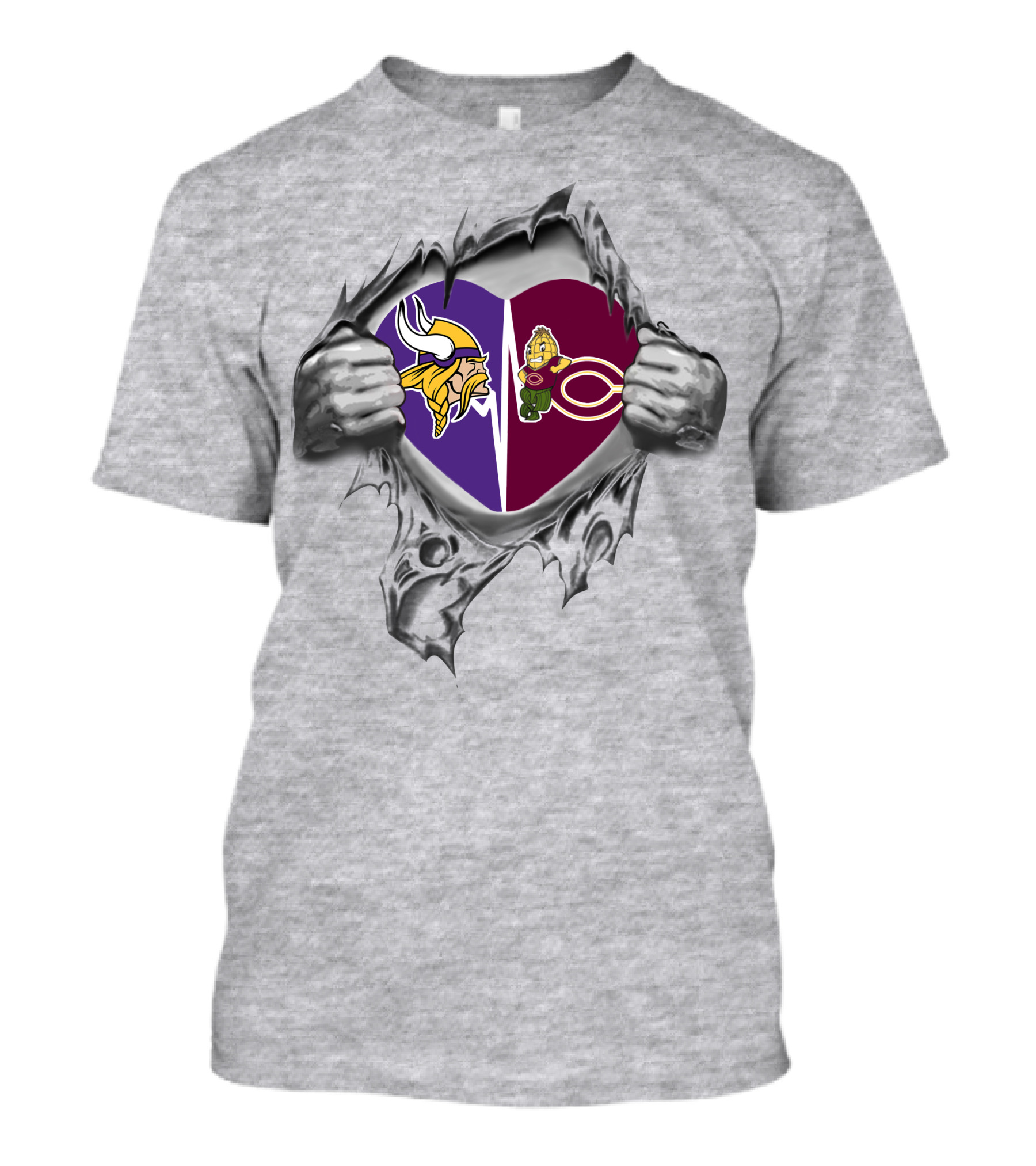 Vikings Moorhead Cobbers Logo Heart T-Shirt