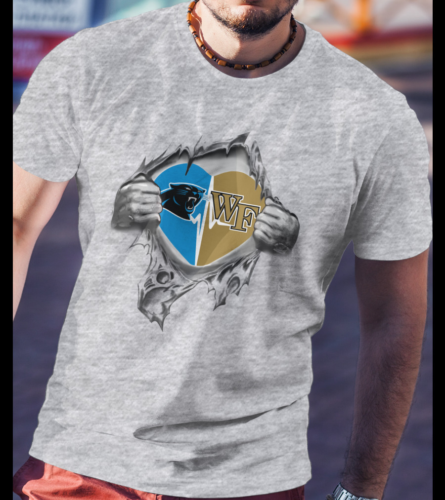 Panthers Wake Forest Heart Divided Loyalty 181 T-Shirt