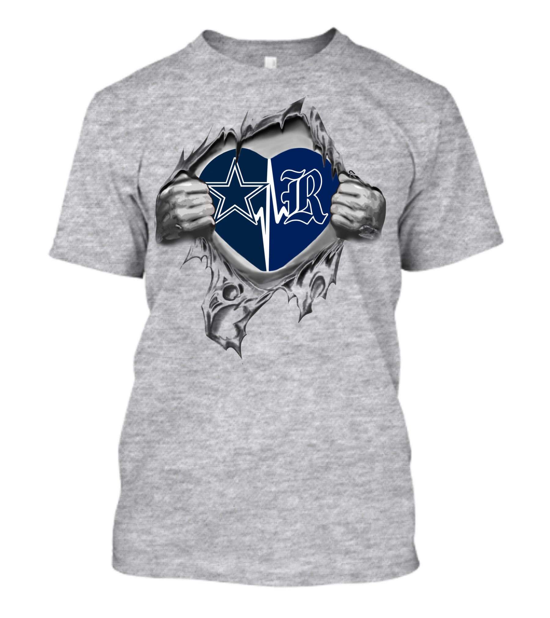 Dallas Cowboys Rice Owls Heart It's In My Heart T-Shirt