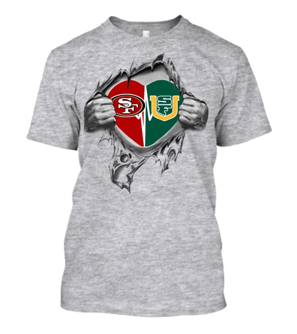 San Francisco 49ers And Dons Heart Design 300-Front T-Shirt