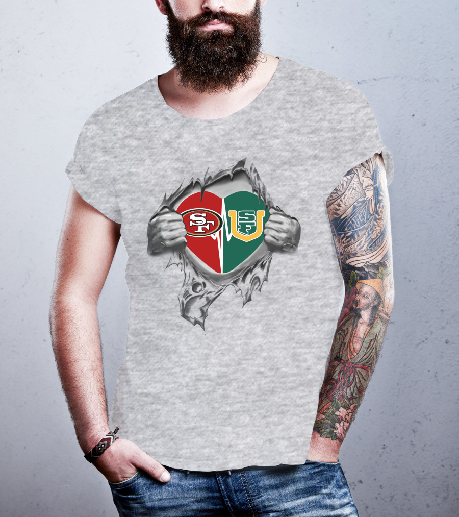 San Francisco 49ers And Dons Heart Design 300-Front T-Shirt