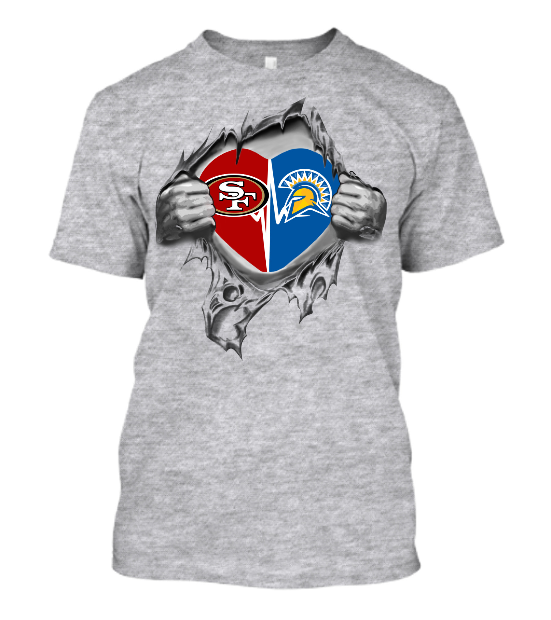 49ers San Jose State Spartans Heart Logo Fan Spirit T-Shirt