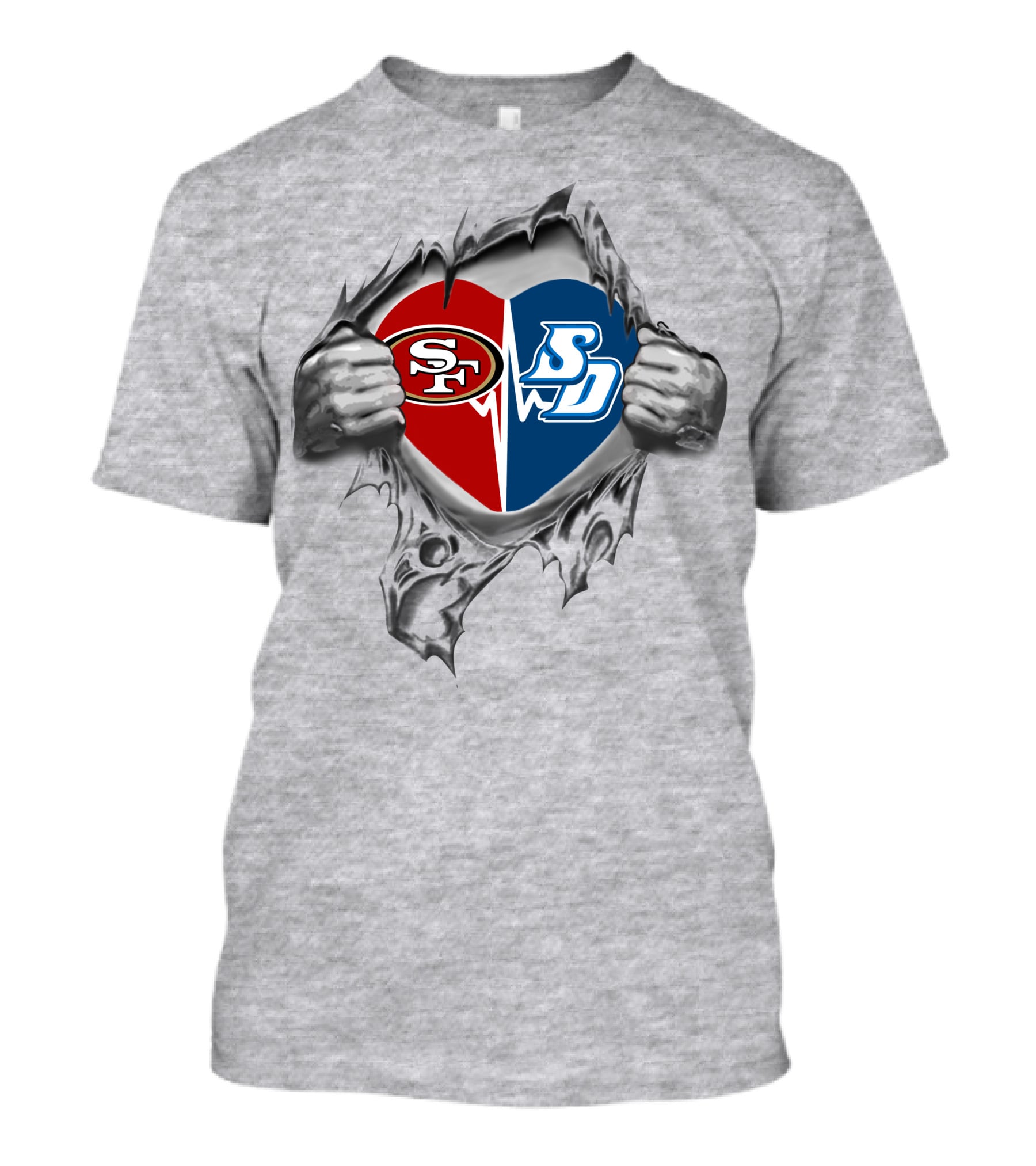 49ers San Diego Toreros Heart T-Shirt
