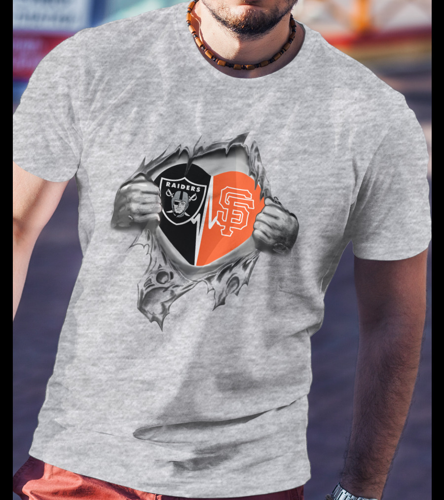 San Francisco Giants Raiders Heart Logo 315 T-Shirt