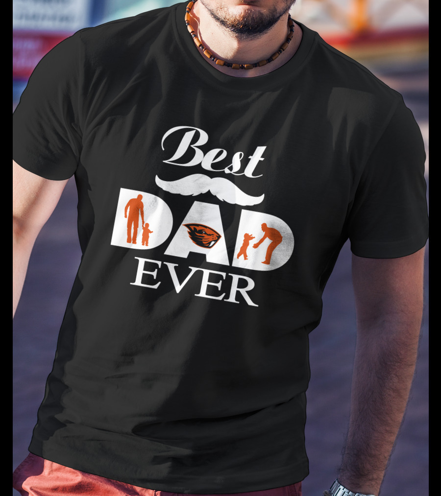 Oregon State Beavers Best Dad Ever Silhouette T-Shirt