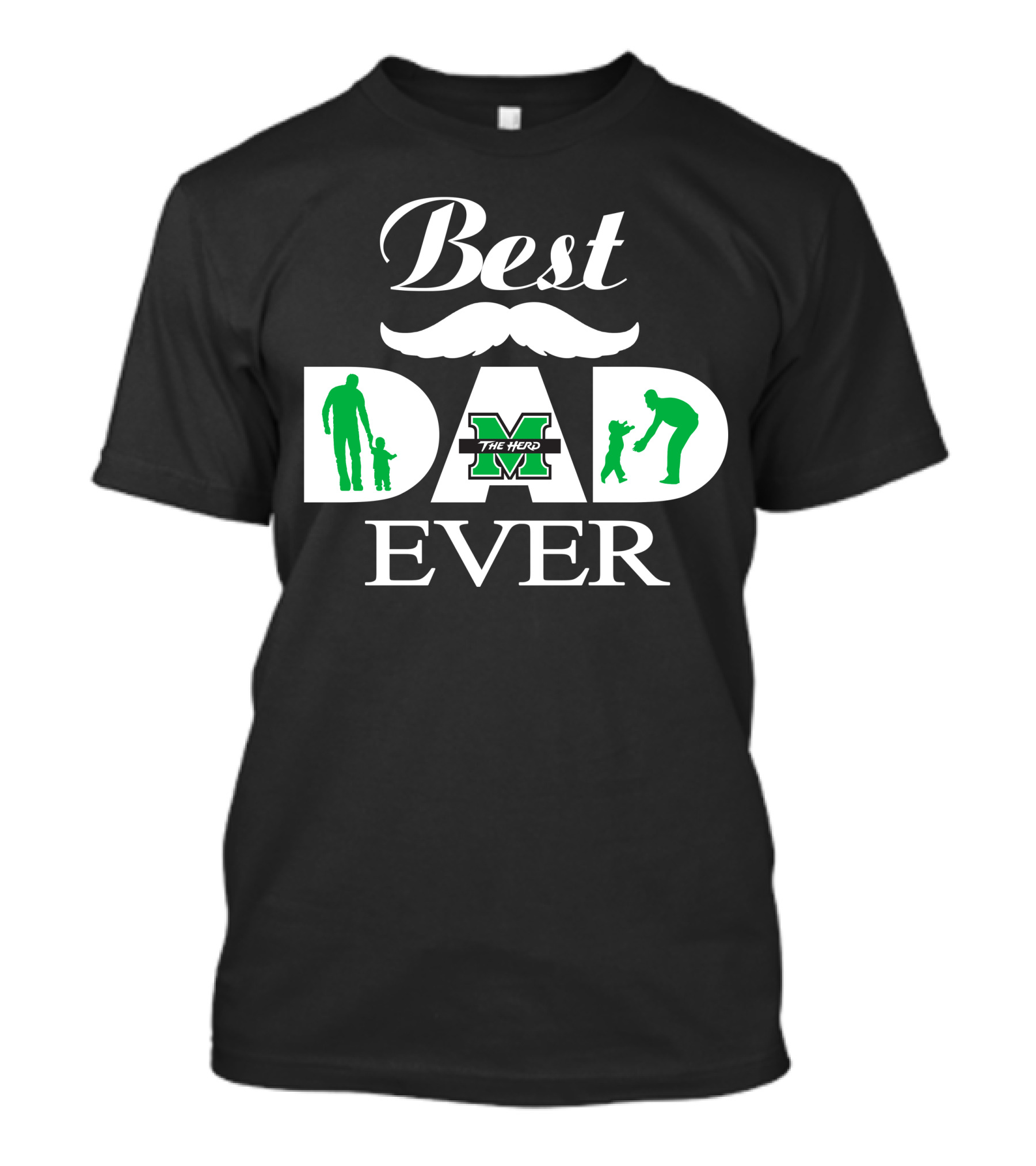 Best Dad Ever Marshall Thundering Herd M Logo Father's Day T-Shirt