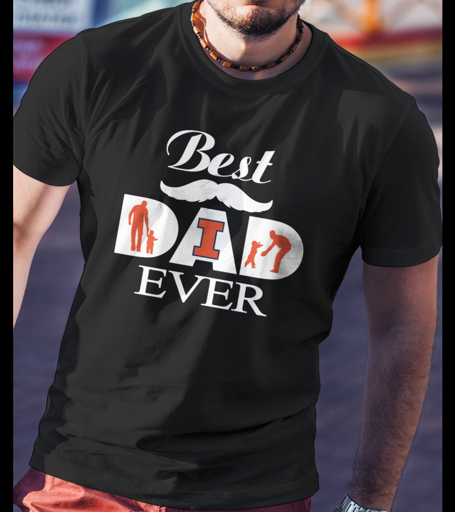 Best Dad Ever Illinois Fighting Illini 82 T-Shirt