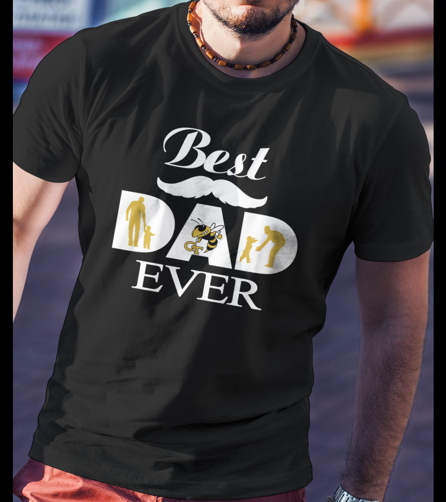 Best Dad Ever Georgia Tech Yellow Jackets T-Shirt