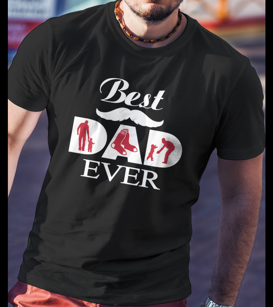 Boston Red Sox Best Dad Ever With Iconic Sox And Father-Child T-Shirt