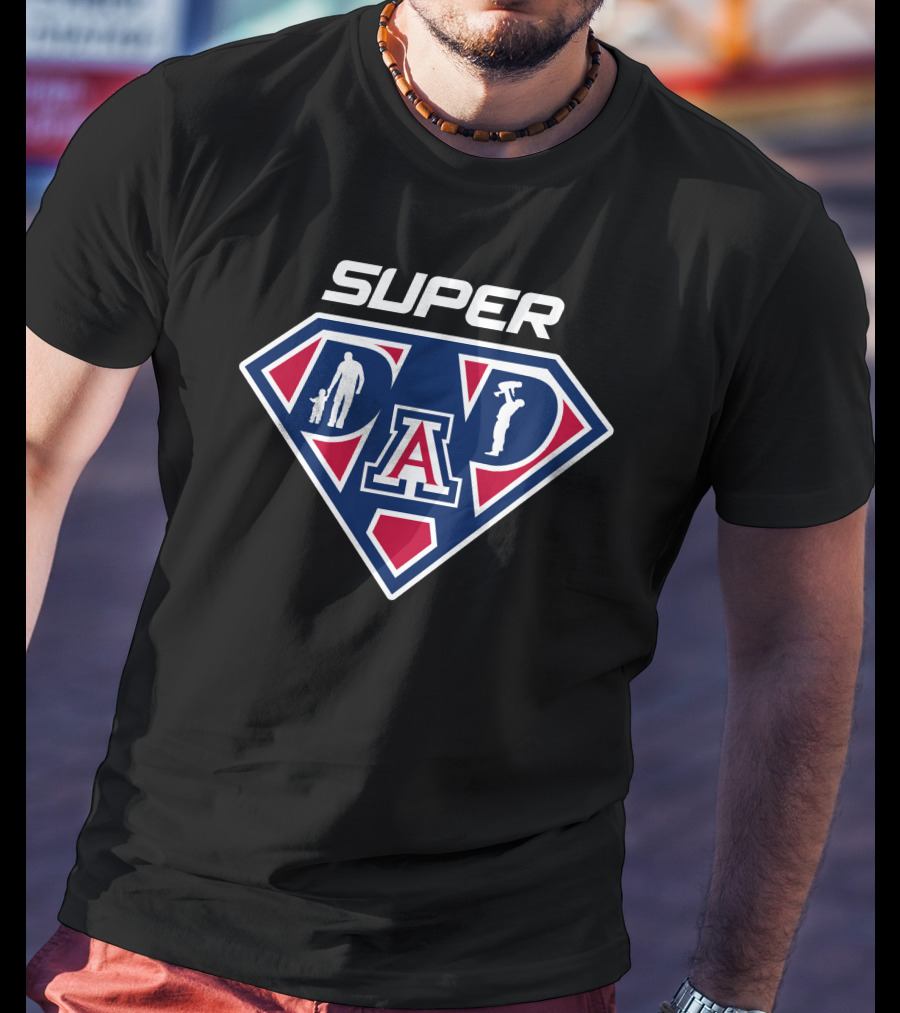 Arizona Wildcats Super Dad Emblem With Silhouette T-Shirt