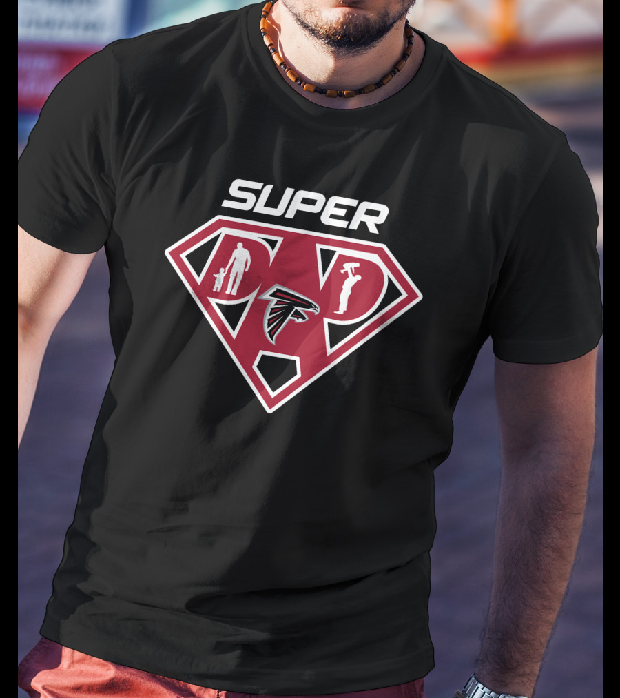 Atlanta Falcons Super Dad Hero Logo Badge T-Shirt
