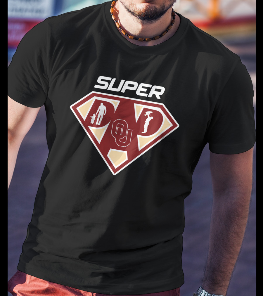 Super Oklahoma Sooners Dad Graphic With Heroic Emblem And Ou T-Shirt