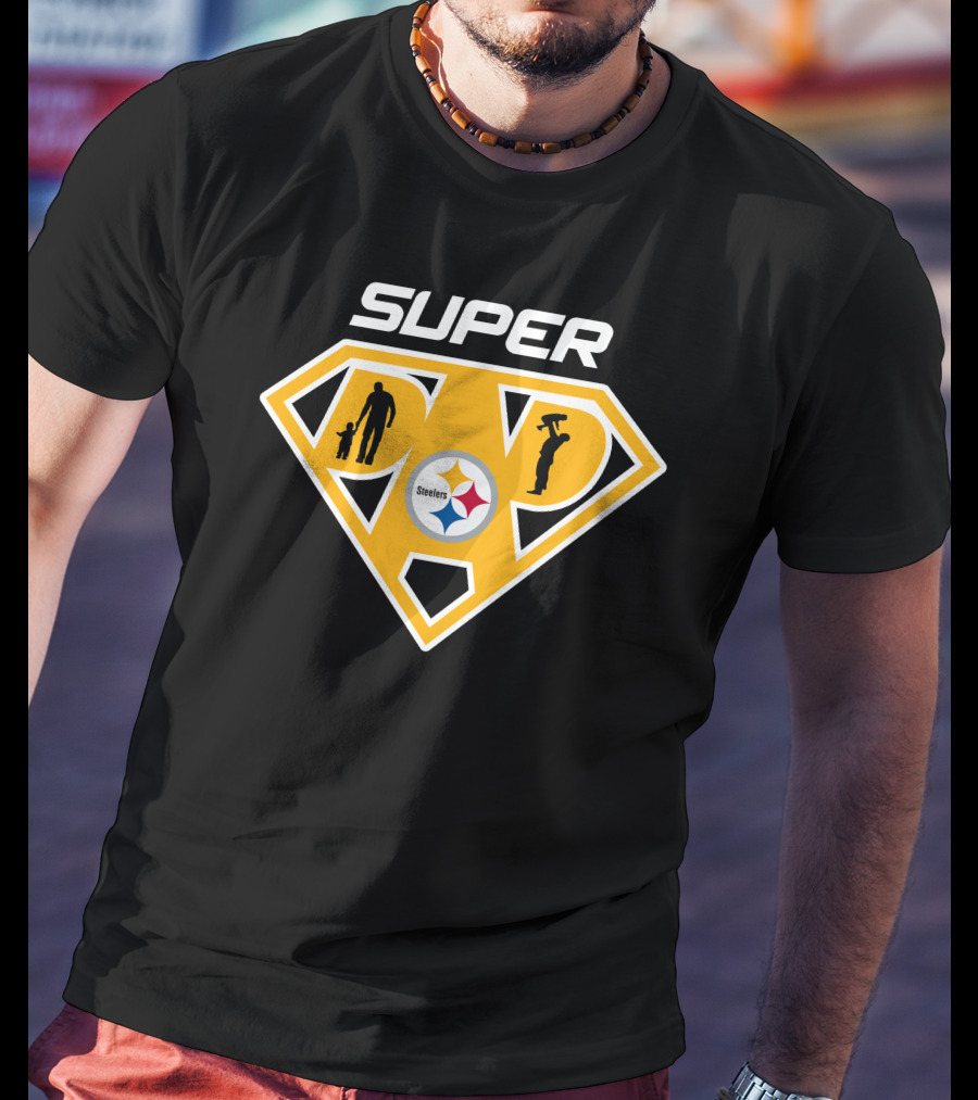 Super Dad Pittsburgh Steelers Logo Silhouette T-Shirt