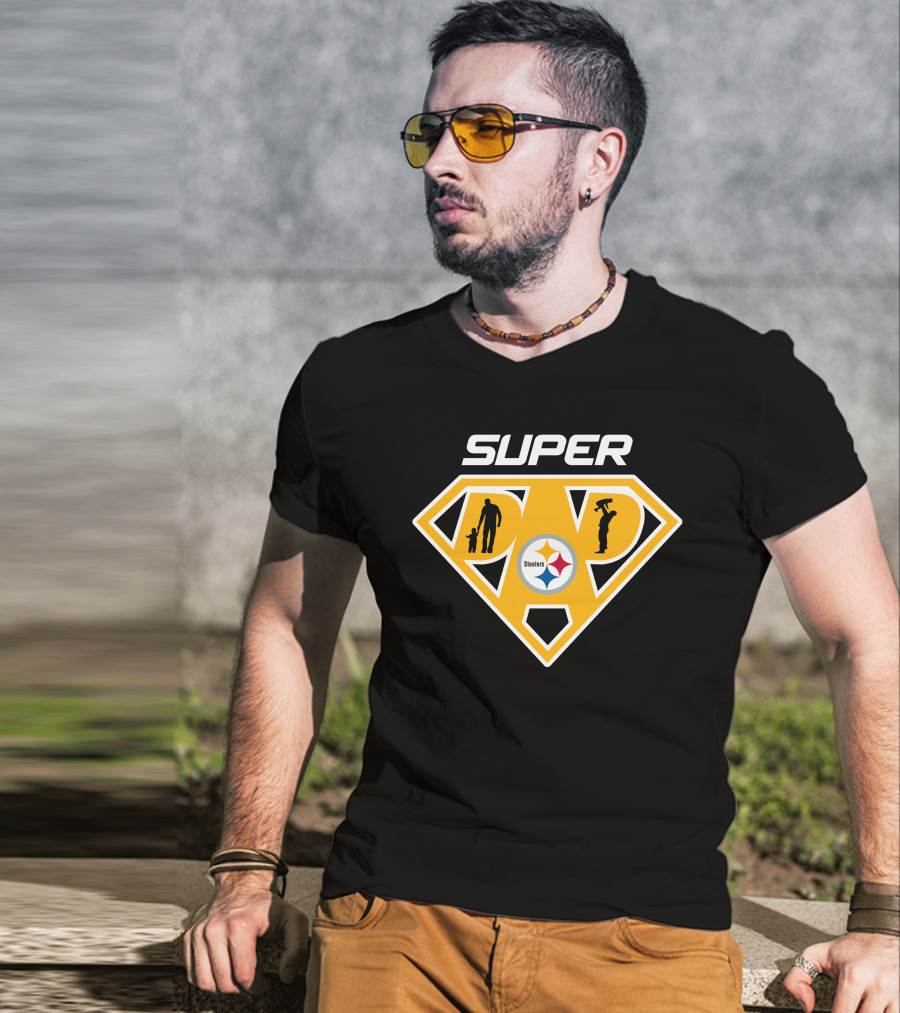 Super Dad Pittsburgh Steelers Logo Silhouette T-Shirt