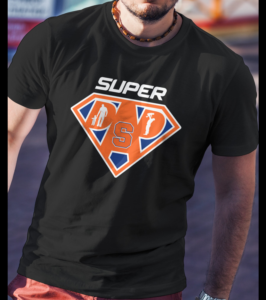 Syracuse Super Dad Shield S Logo Orange T-Shirt