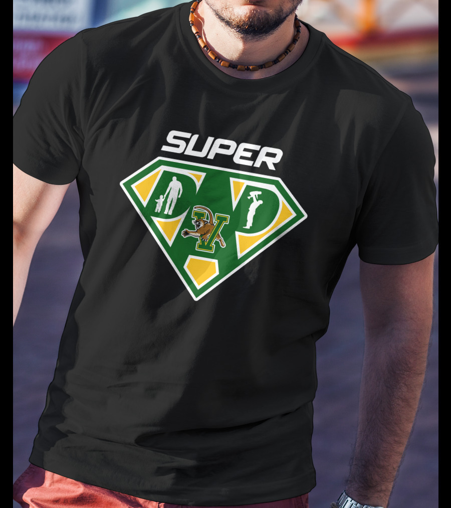 Vermont Catamounts Super Dad Hero Emblem With V T-Shirt