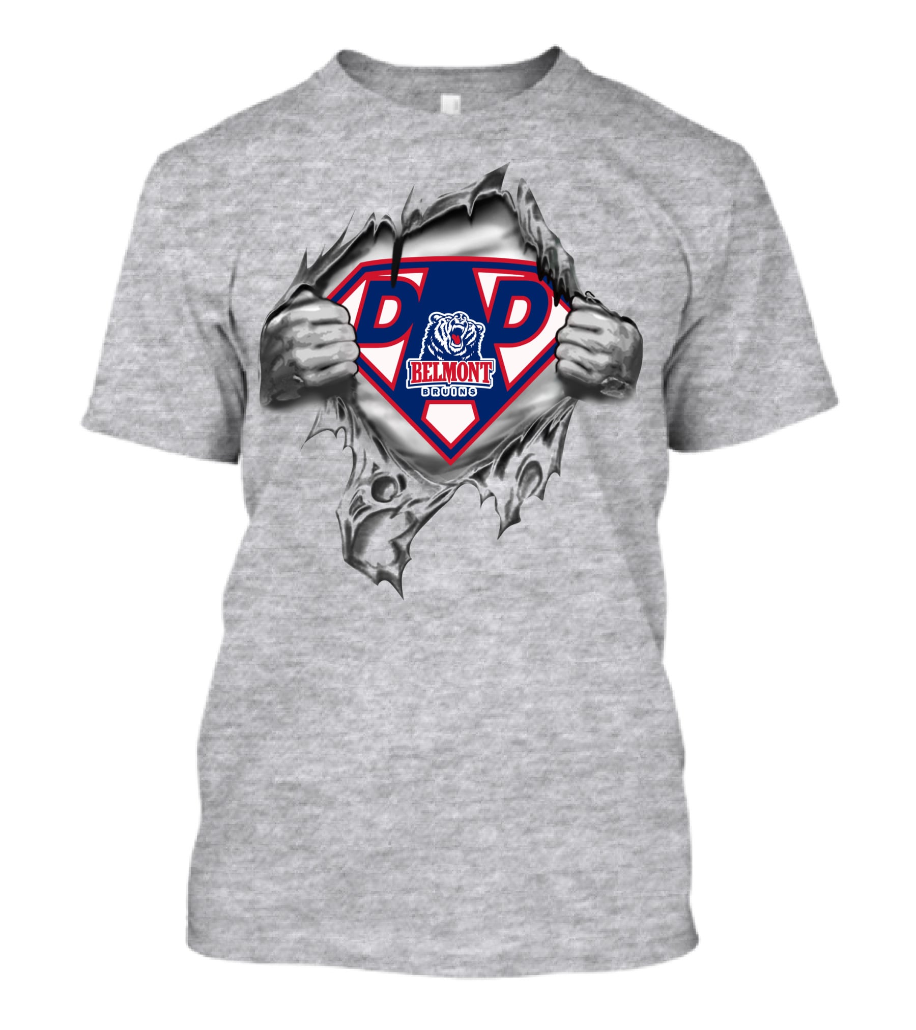 Super Dad Belmont Bruins Logo Superman Style T-Shirt