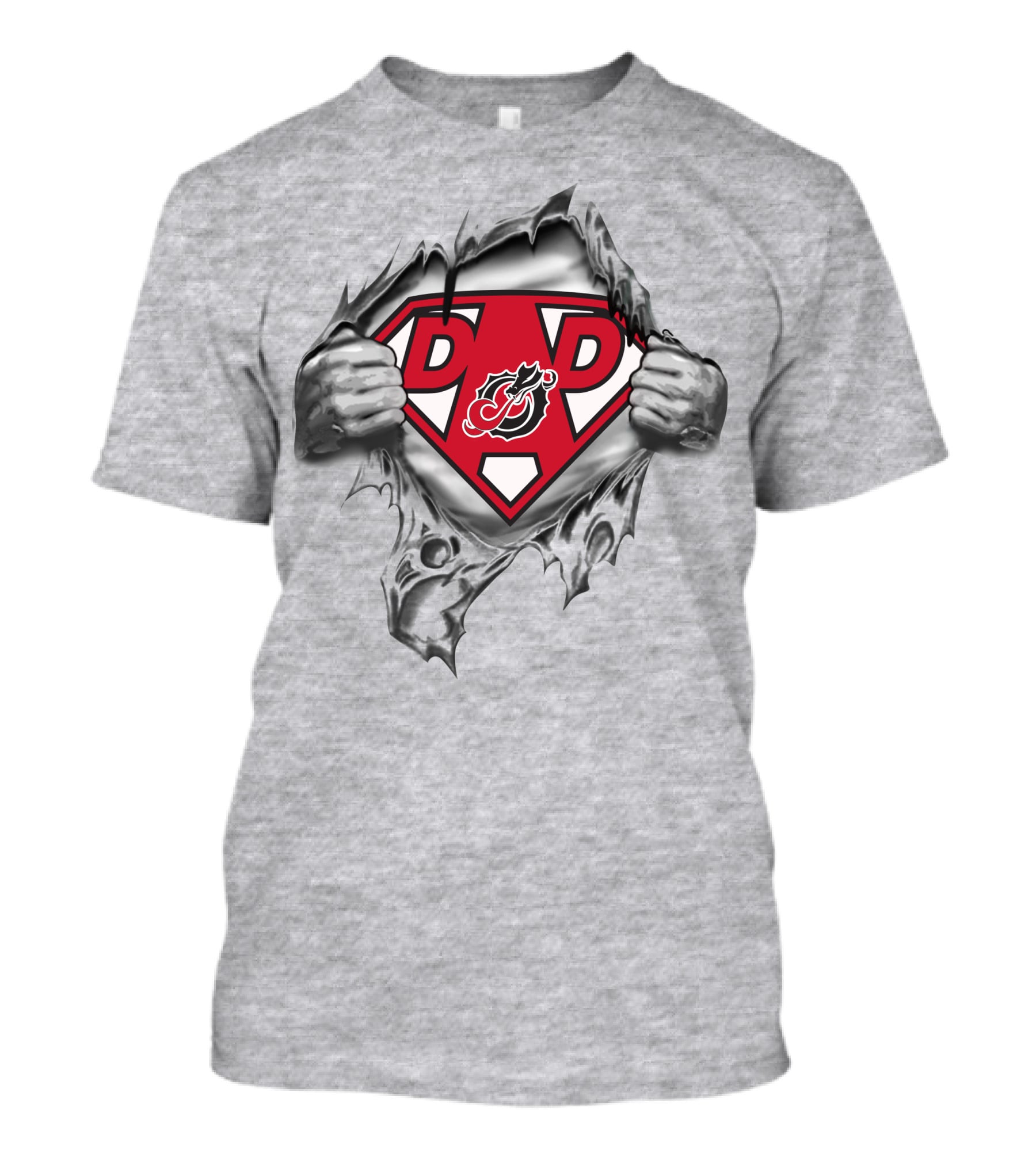 Moorhead State Dragons Super Dad Shield Logo Tearaway T-Shirt