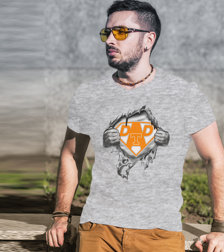 Tennessee Volunteers Dad Superhero Logo Orange T-Shirt
