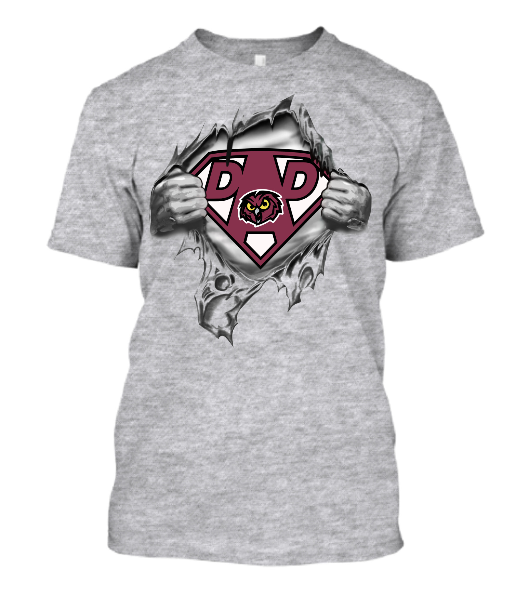 Temple Owls Super Dad Heroic Emblem T-Shirt