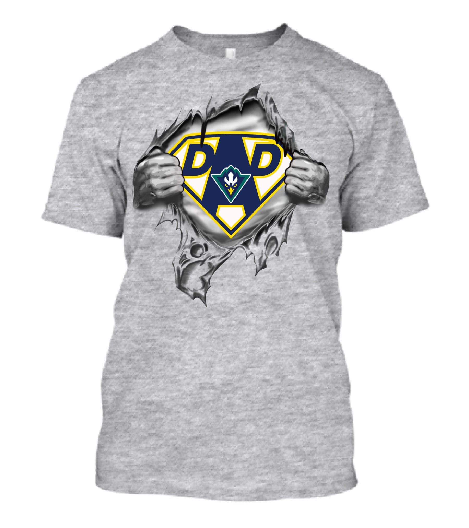 Wilmington Seahawks Super Dad Emblem Tearing Through T-Shirt
